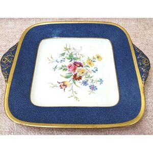 Wedgewood Cake‎ Plate  Blue And Gold
